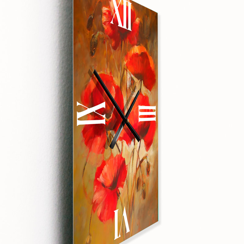 Horloge murale Blossoming Poppies IV, Petit