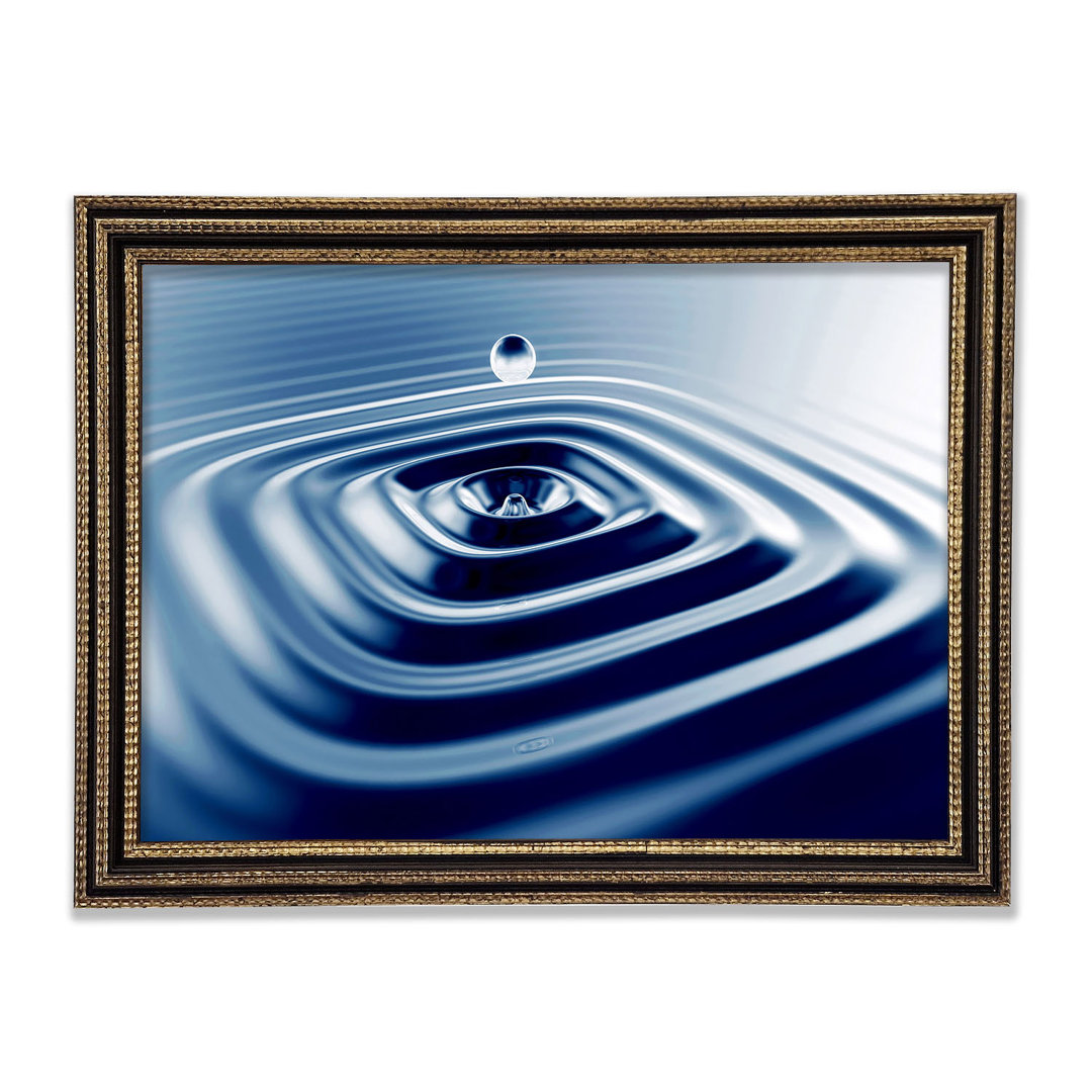 Blue Square Water Splash Gerahmter Druck Wandkunst