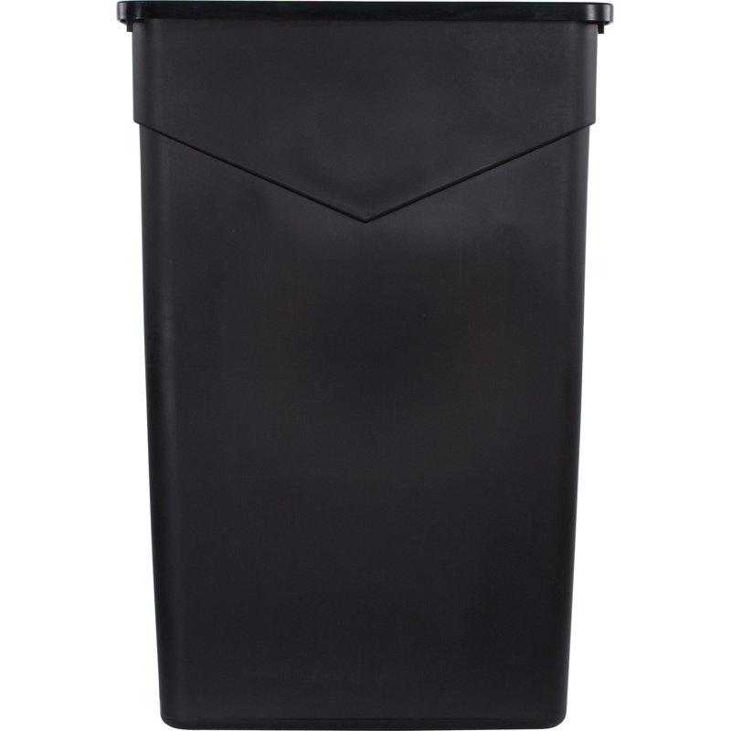 Plastic Open Kitchen Trash Can - 23 Gallons, Black