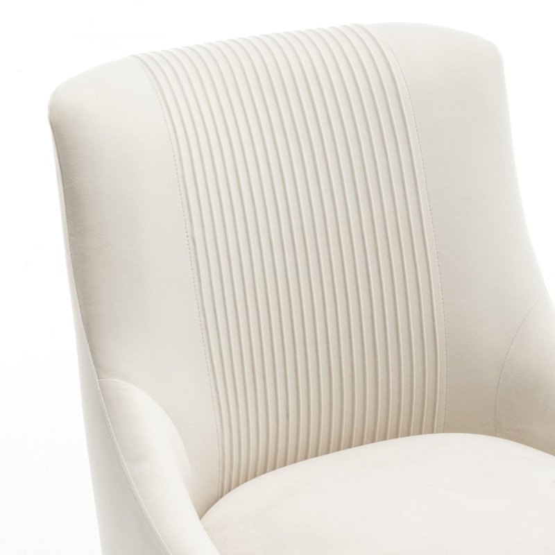 Elian Velvet Side Chair Dining Chair, Beige