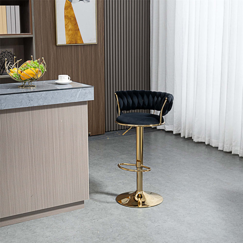 Tabouret pivotant à hauteur réglable Niambi, Noir
