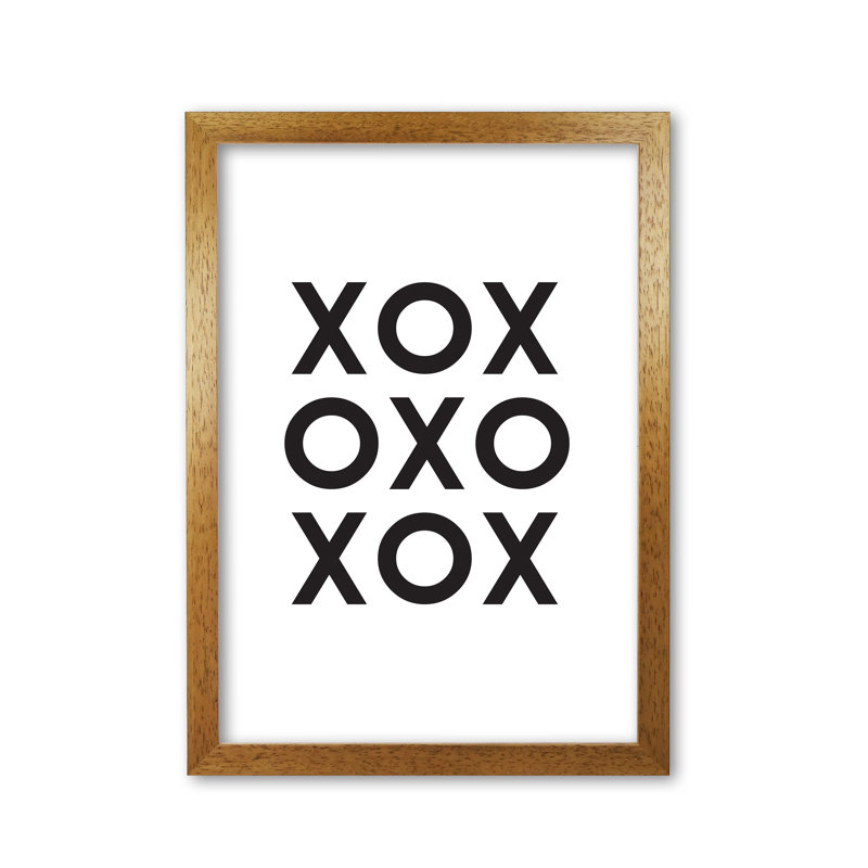 XOXO - Print, Honey Oak Frame, 60 cm H x 42 cm W x 5 cm D