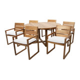 Venice 7 - Piece Solid Wood Dining Set