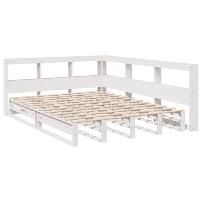 Vidaxl Solid Wood Bed with Shelf