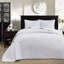 Couvre-lit réversible grand blanc - ornement captivant avec bourre de coton prélavé pour une nuit confortable 2 taies décoratives incluses pour un confort matelassé
