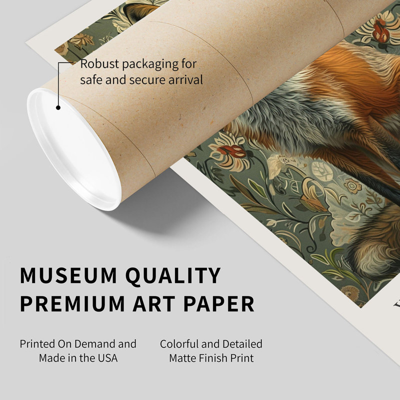 Animaux, animaux, William Morris, H 16 po x l 12 po