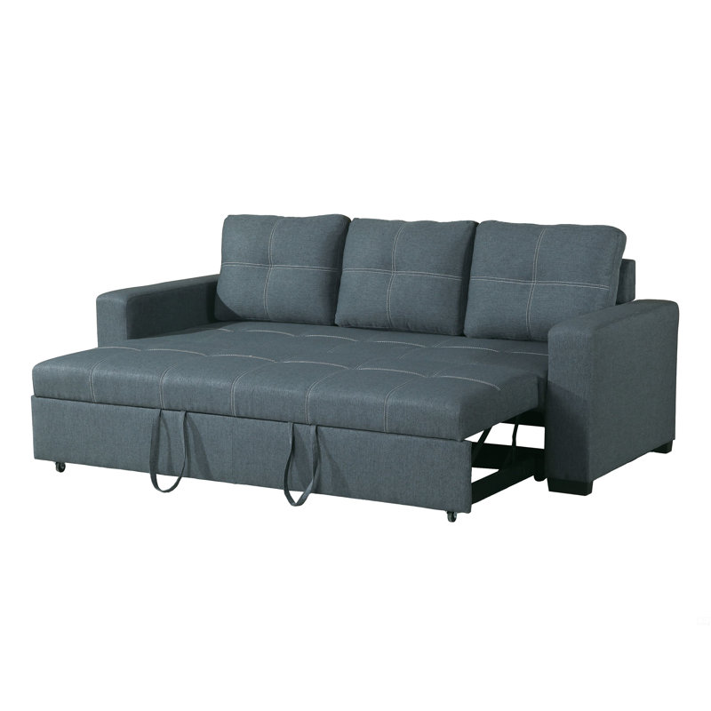 Canapé convertible en similicuir, Gris