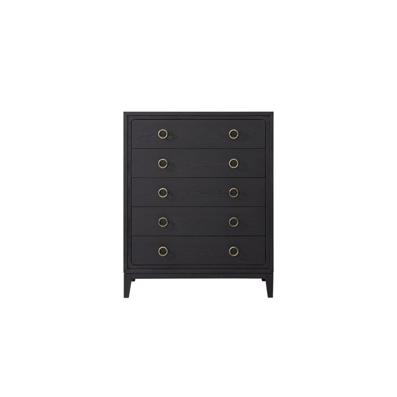 Commode 5 tiroirs au fini poivre