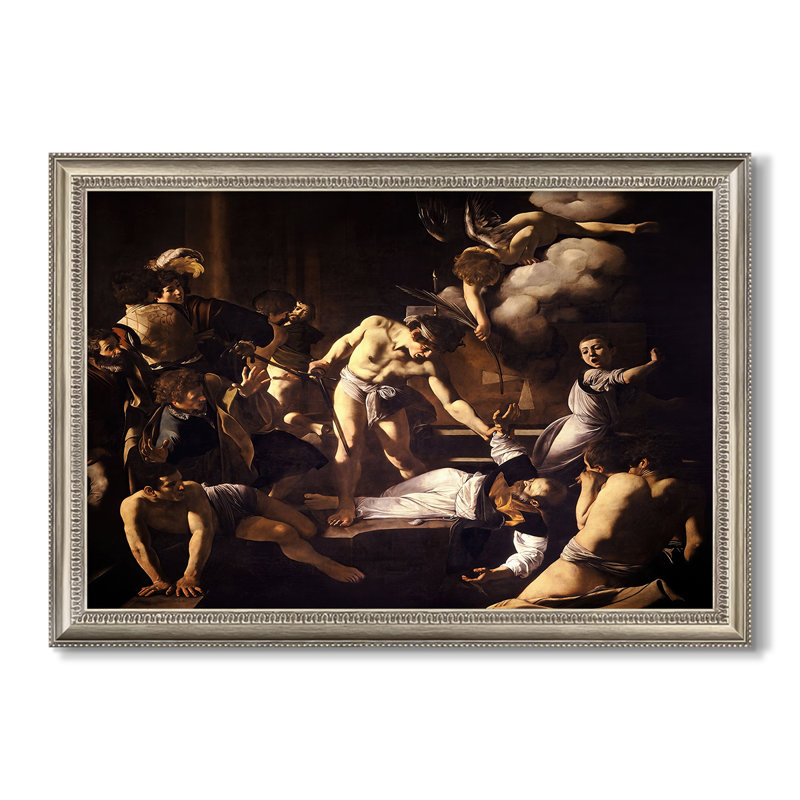 «The Martyrdom of Saint Matthew», 1599-1600 - Caravage - Toile encadrée sur mesure, 28 x 40, Non, Satin d'étain perlé