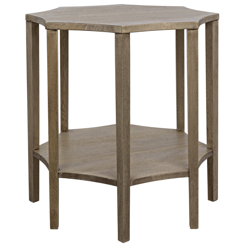 Ariana Solid Wood End Table, Washed Walnut