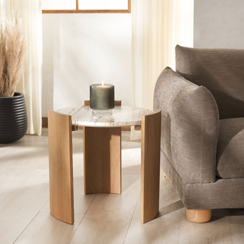 Table d'appoint Kynisha Travertine