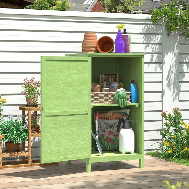 1.8 ft. W x 1.77 ft. D Wooden Cabinet Garden Storage Cupboard