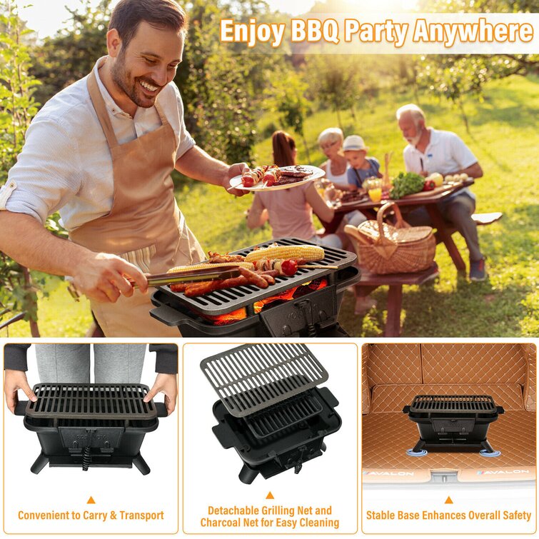 Gymax 15.5'' W Portable Charcoal Grill & Reviews