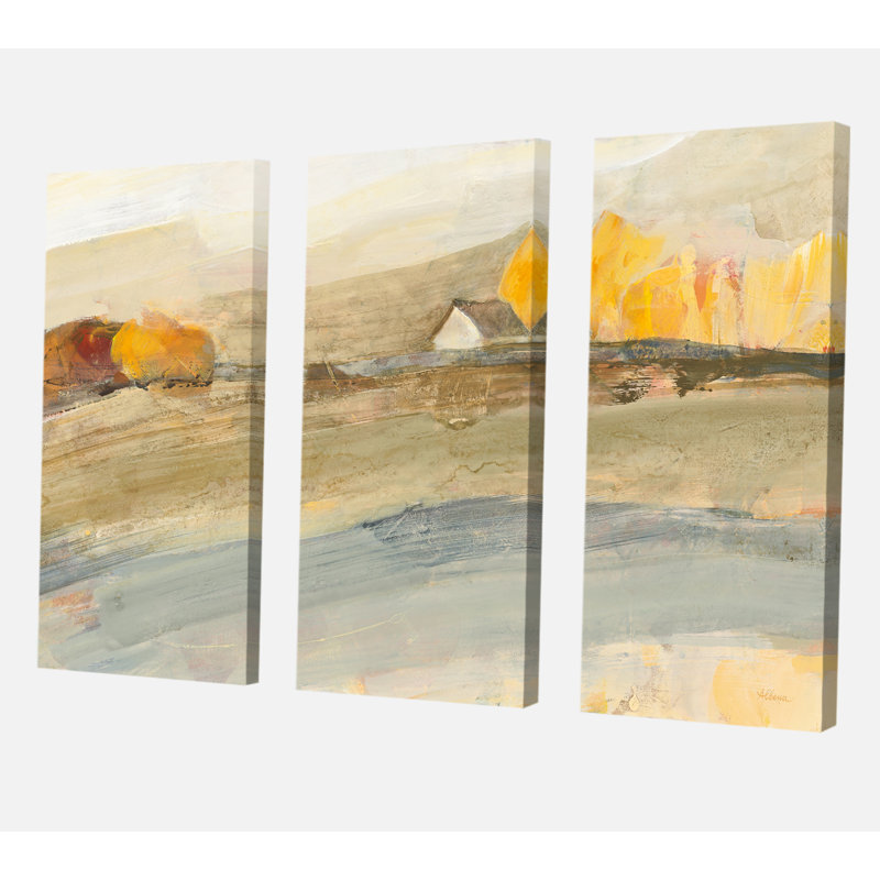 « orange brown campagne », reproduction d’image multi-pièce sur toile, H 32 po x l 48 po x P 1 po