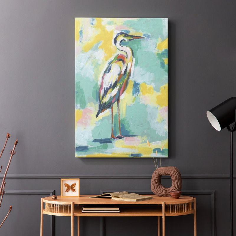 Bright Heron Fresco I - galerie Cavas enveloppé, H 60 po x l 40 po