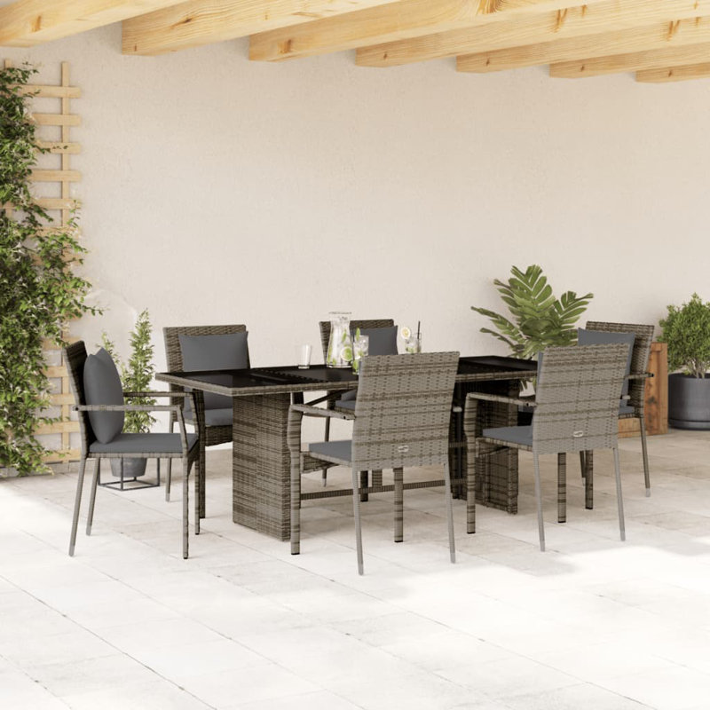  Garden Dining Set Grey