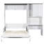 Lit escamotable multifonctionnel avec canapé, bureau et armoire de rangement - Conception pliable peu encombrante, pleine grandeur-36751506