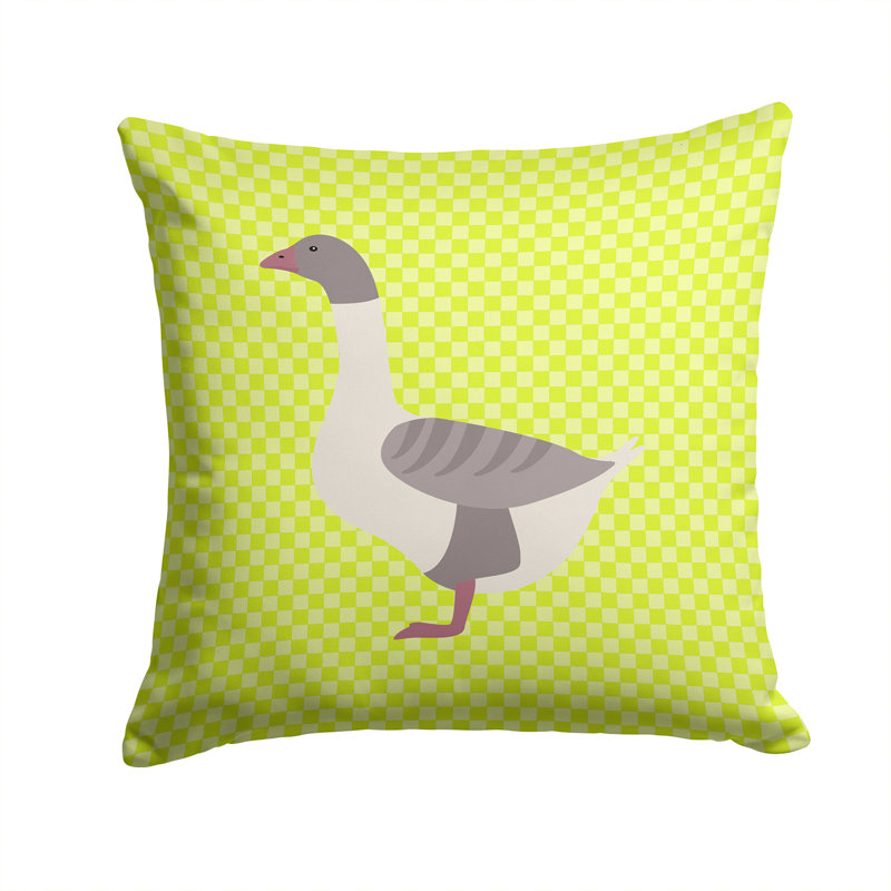 Coussin décoratif d’extérieur à damier pour l’oie lustre back, Vert, 14 po x 14 po