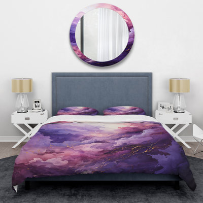 Purple And Blue Mystic Melodies II - Abstract Collages Duvet Cover Set