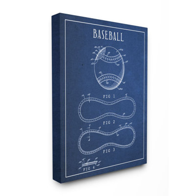 " Baseball Blue Vintage Sports Design " by Daphne Polselli