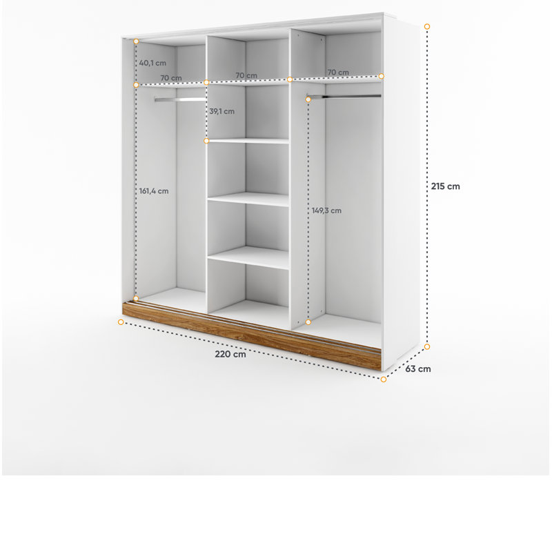 Beklabito 3 Door Manufactured Wood Wardrobe