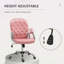 Chaise de bureau en polyuréthane, chaise de bureau capitonnée à boutons avec accoudoirs rembourrés, hauteur réglable et roulettes pivotantes-1420093471