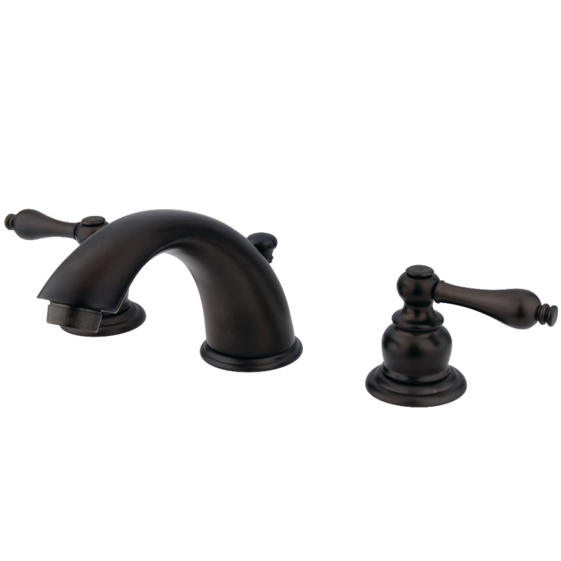 Kingston Brass Victorian Two-Handle 3-Hole Deck Mount Widespread Bathroom Faucet with Retail Pop-Up Drain, Oil Rubbed Bronze