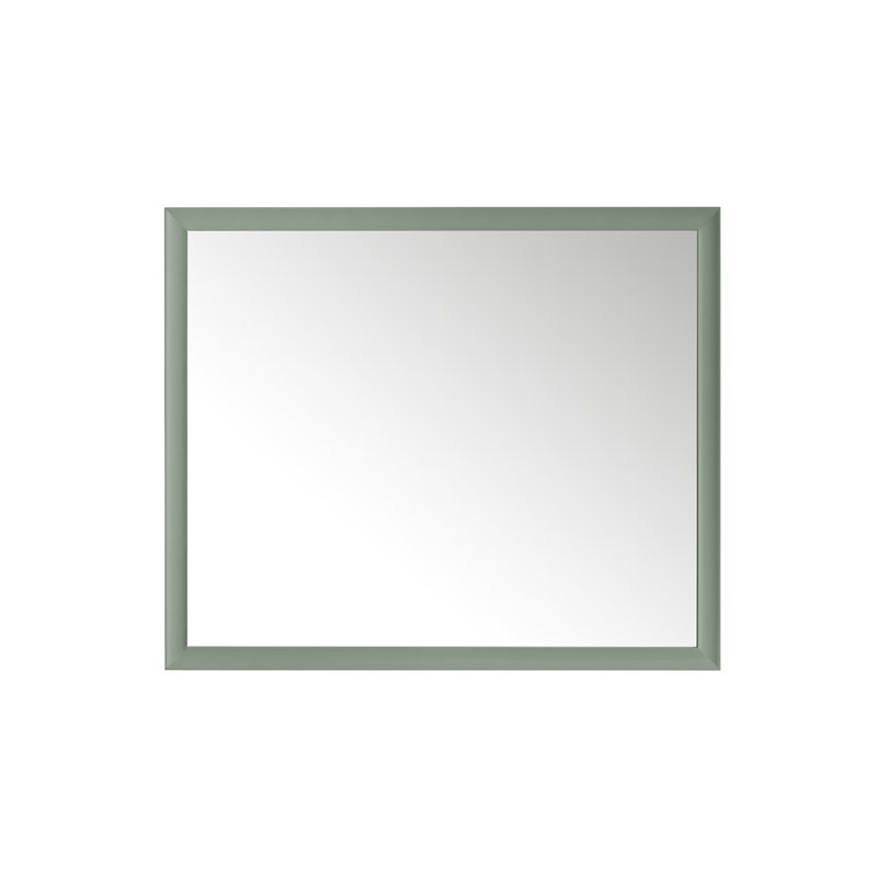 Glenbrooke Solid Wood Beveled Wall Mirror, 40" x 48", Smokey Celadon