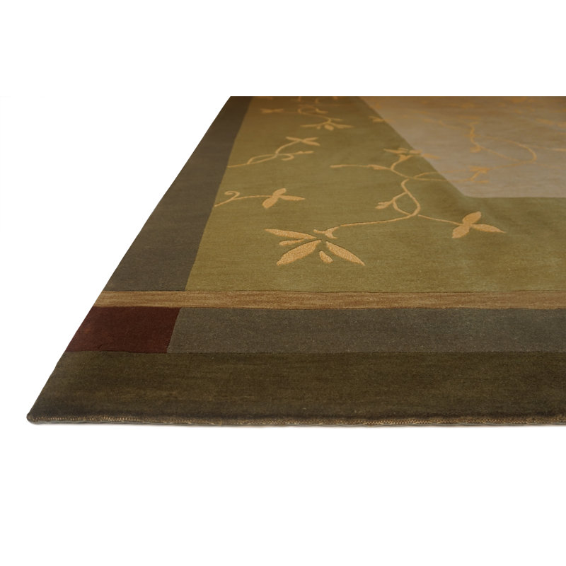 Tapis floral président noué à la main beige, Rectangle 6 pi x 9 pi
