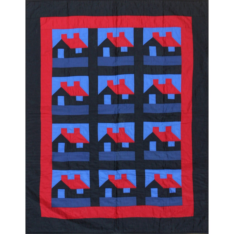 Antique Quilt America Blue 1920s Rug