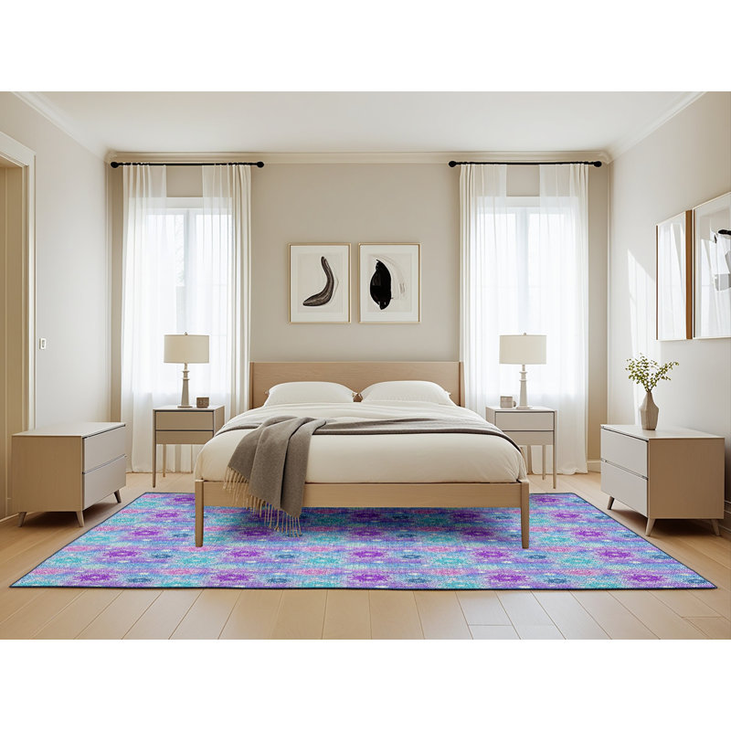 Tapis mauve/rose à tisser électrique, Rectangle 5 pi x 8 pi