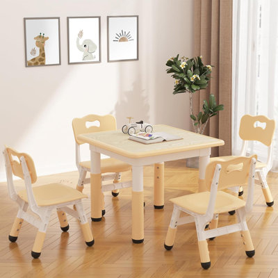 Ensemble de table pour tout-petits et 4 chaises avec bureau Graffiti