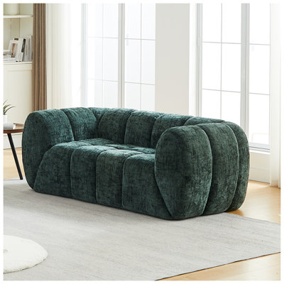 Canapé moderne en nuage de chenille avec touche de piano, canapé à 2 places en mousse pure pour salon et appartement
