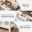 Console avec 3 tiroirs et tablette de rangement Farmhouse - blanc / brun