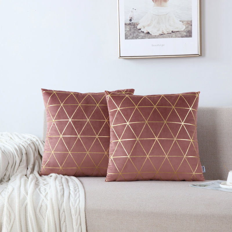 Housse de coussin Bryun, 20 po x 20 po, Géométrique beige