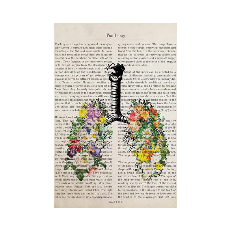 The Lungs With Flowers by Aged Pixel - Wrapped Canvas Print, 66.04 cm H x 45.72 cm W x 1.91 cm D
