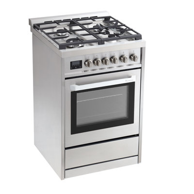 24 Inch Gas Range with PerfectCook Timer in Stainless Steel