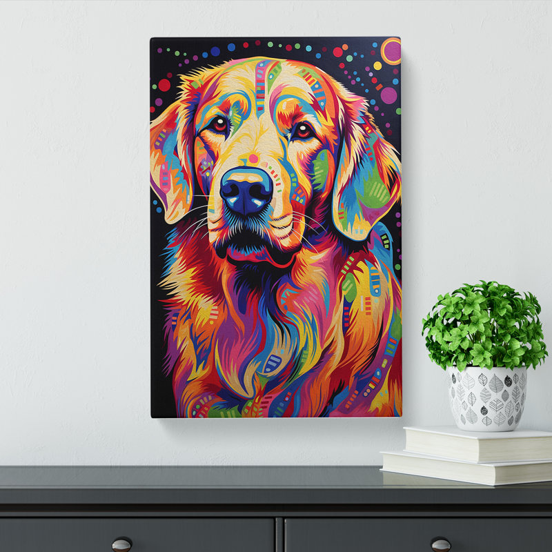 Golden Retriever Op - Wrapped Canvas, 76cm H x 50cm W x 3cm D