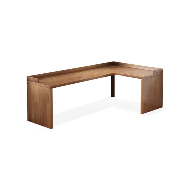 Bureau d'écriture en L en noyer massif, H 29,53 po x l 55,12 po x P 39,37 po, Right Hand