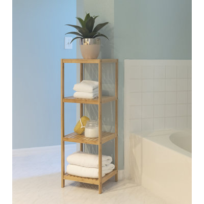 Aaliegha Solid Wood Freestanding Bathroom Shelves