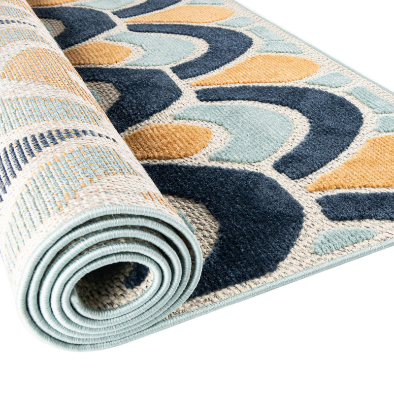 Hayworth Indoor/Outdoor Rug Blue, Square 7'10"