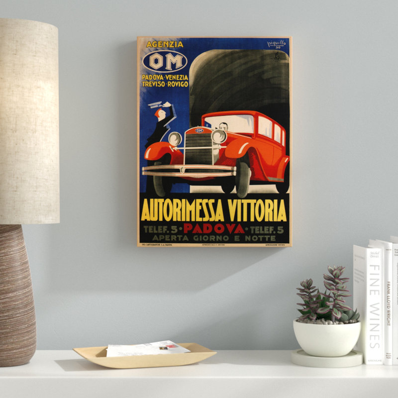 «Autorimessa-Vittoria» par Vintage Apple Collection - publicité sur toile, H 47 po x l 35 po x P 2 po