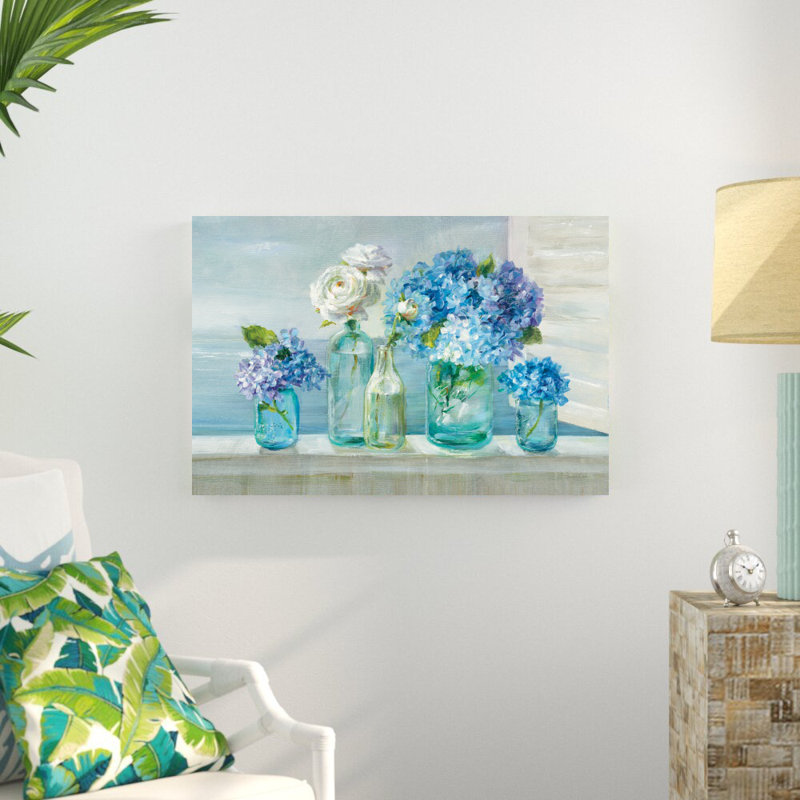 «A Beautiful Day at the Beach» par Danhui Nai, reproduction d'art sur toile tendue, H 24 po x l 36 po