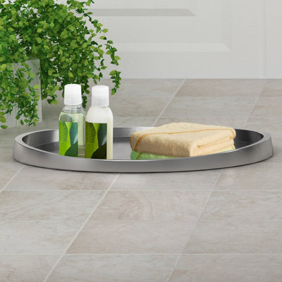 Stainless Steel Storage Organizer Tray for Bathroom Vanity Countertops,Closets,Dressers | Pewter Finish