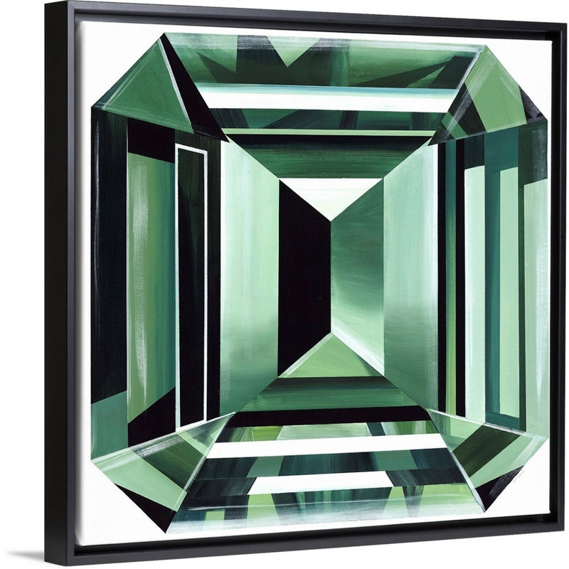 Royal Jewels IV - Impression sur toile, Cadre flottant noir, H 14 po x l 14 po x P 1,75 po