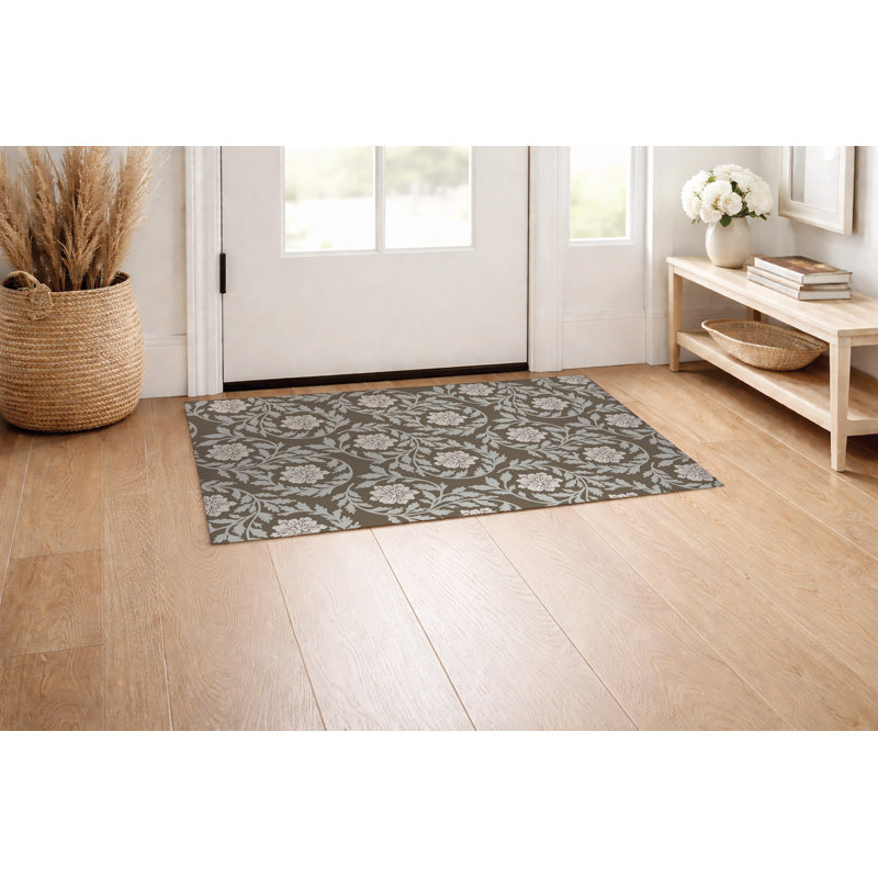Penelope Super-thin Decorative Door Mat, 48" W x 72" L, Brown