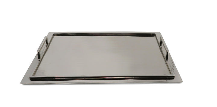 Plateau en acier inoxydable Lilio, H 2,25 po x l 19,25 po x P 12,75 po, Acier inoxydable