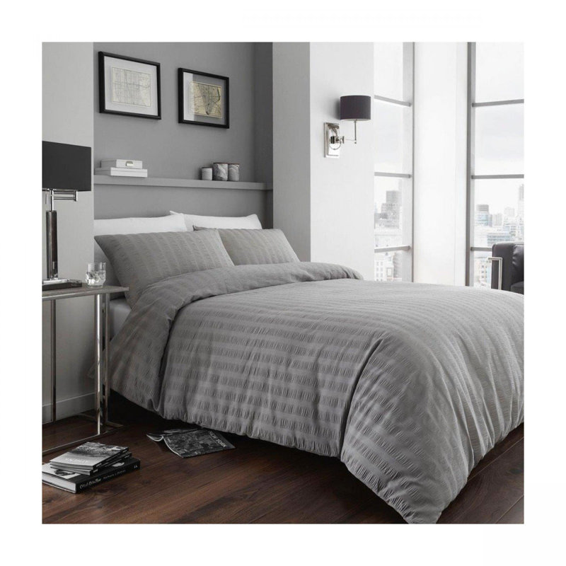 Hellin Satin Striped Duvet Cover Set with Pillowcases Included, Double Duvet Cover + 2 Standard Pillowcases, Pink
