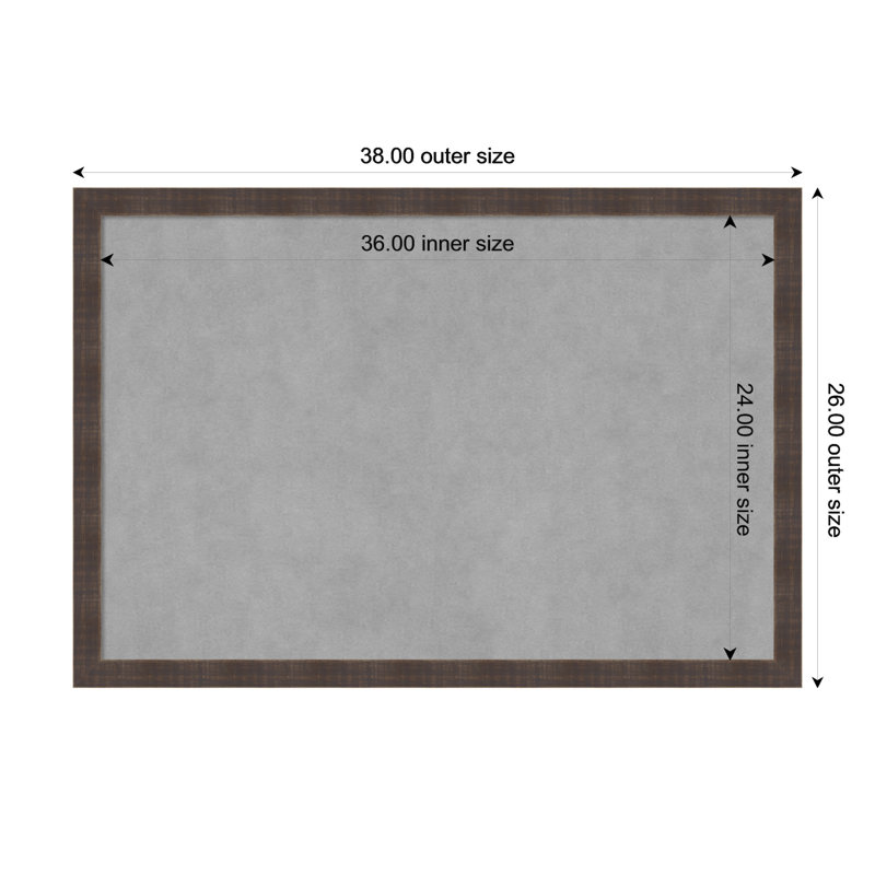 Tableau d'affichage magnétique en métal avec cadre en bois massif , H 26 po x l 38 po x P 1 po