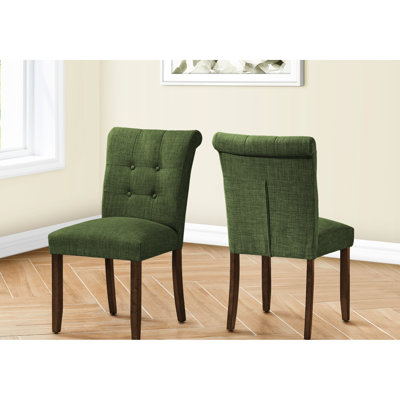 2Pcs 38" Dining Chairs, Upholstered, Solid Walnut Wood Legs, Modern Style For Room & Kitchen Of 2 Upholstered Fabric, Robust Fashionable Area